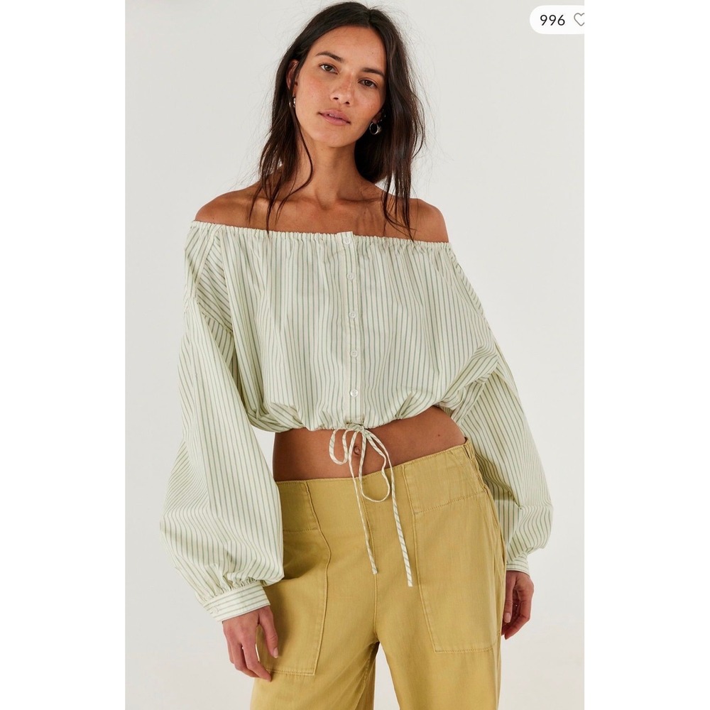 172. NWT Free People We The Free Antiqua off-the-shoulder crop top